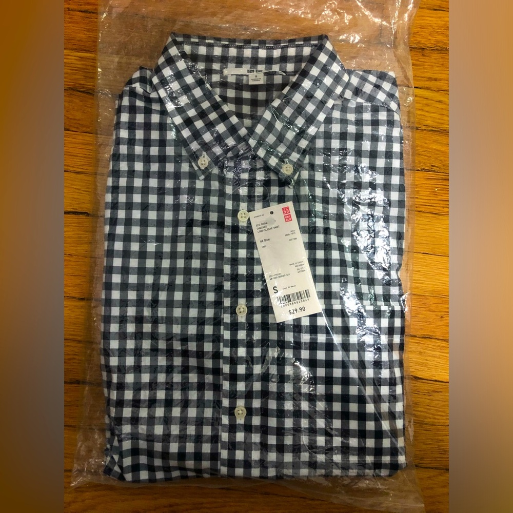 Uniqlo Blue Gingham Button-down